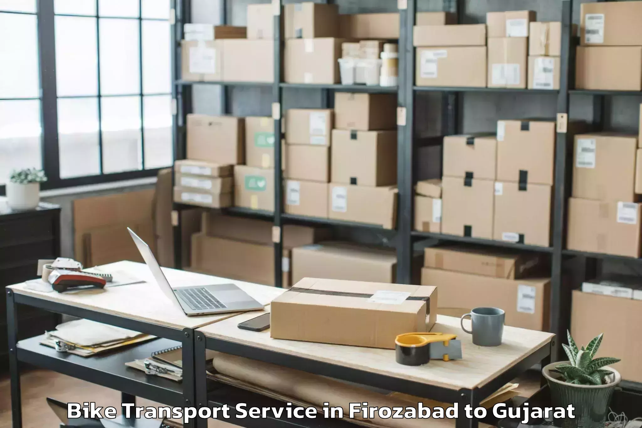 Get Firozabad to Santrampur Bike Transport